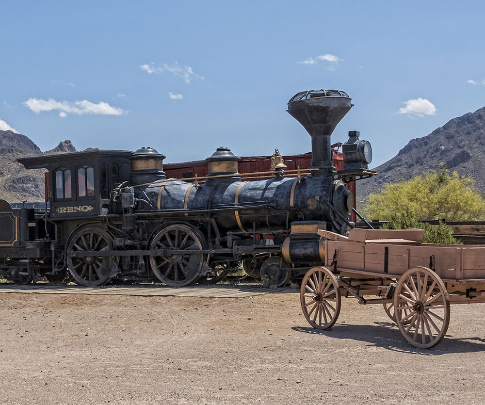 Old Western Train And Stage Coach Outside Of Tucson.